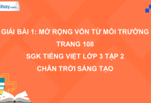 Bài 1: Mở rộng vốn từ Môi trường trang 108 SGK Tiếng Việt 3 tập 2 Chân trời sáng tạo>