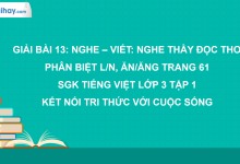 Bài 13: Nghe - viết: Nghe thầy đọc thơ trang 61 SGK Tiếng Việt 3 tập 1 Kết nối tri thức với cuộc sống>