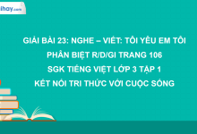 Bài 23: Nghe - viết: Tôi yêu em tôi trang 106 SGK Tiếng Việt 3 tập 1 Kết nối tri thức với cuộc sống>