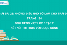 Bài 28: Những điều nhỏ tớ làm cho Trái Đất trang 124 SGK Tiếng Việt lớp 3 tập 2 Kết nối tri thức với cuộc sống>