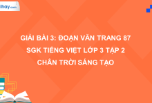 Bài 3: Đoạn văn trang 87 SGK Tiếng Việt 3 tập 2 Chân trời sáng tạo>