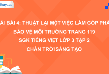 Bài 4: Thuật lại một việc làm góp phần bảo vệ môi trường trang 119 SGK Tiếng Việt 3 tập 2 Chân trời sáng tạo>