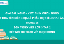 Bài 5: Nghe - viết: Chim chích bông trang 25, 26 SGK Tiếng Việt 3 tập 2 Kết nối tri thức và cuộc sống>