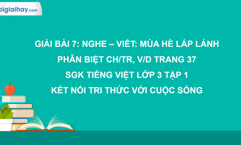 Bài 7: Nghe - viết: Mùa hè lấp lánh trang 37 SGK Tiếng Việt 3 tập 1 Kết nối tri thức với cuộc sống>