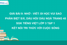 Bài 9: Nhớ - viết: Đi học vui sao trang 45 SGK Tiếng Việt 3 tập 1 Kết nối tri thức với cuộc sống>