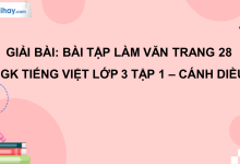 Bài tập làm văn trang 28 SGK Tiếng Việt 3 tập 1 Cánh diều>
