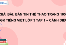 Bản tin thể thao trang 105 SGK Tiếng Việt 3 tập 1 Cánh diều>