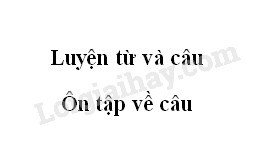 Luyện từ và câu: Ôn tập về câu trang 171 SGK Tiếng Việt 5 tập 1>