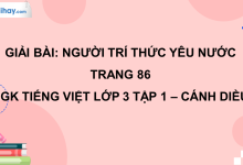 Người trí thức yêu nước trang 86 SGK Tiếng Việt 3 tập 1 Cánh diều>
