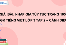 Nhập gia tùy tục trang 105 SGK Tiếng Việt 3 tập 2 Cánh diều>