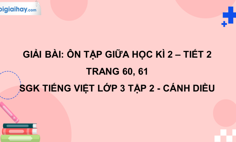 Ôn tập giữa học kì 2 - Tiết 2 trang 60, 61 SGK Tiếng Việt 3 tập 2 Cánh diều>