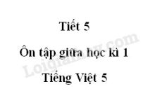 Tiết 5 - Ôn tập giữa học kì 1 trang 97 SGK Tiếng Việt lớp 5 tập 1>