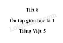 Tiết 8 - Ôn tập giữa học kì 1 trang 100 SGK Tiếng Việt 5 tập 1>