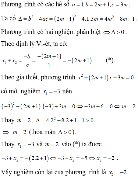 Hệ thức vi-et và ứng dụng để giải phương trình bậc hai một ẩn cực hay, có đáp án