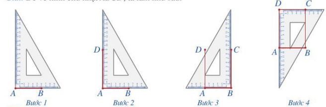 Vẽ hình chữ nhật bằng ê ke khi biết độ dài hai cạnh (ảnh 1)