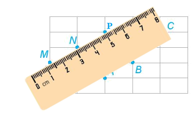 Em hãy dùng thước thẳng để kiểm tra trong Hình 8.8: Ba điểm A, B, C có thẳng hàng không (ảnh 1)