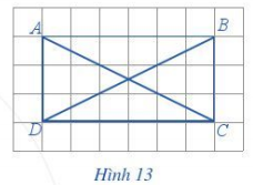 Với hình chữ nhật ABCD ở Hình 13, thực hiện hoạt động sau (ảnh 1)