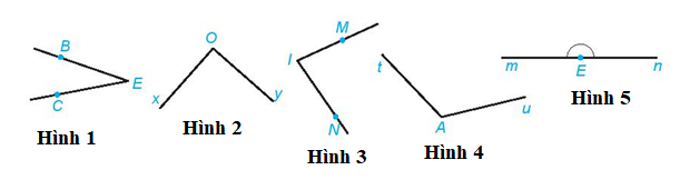 Quan sát hình sau. Ước lượng bằng mắt xem góc nào là góc nhọn (ảnh 1)