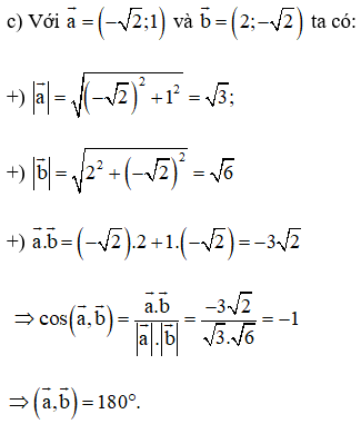 Trong mặt phẳng tọa độ Oxy, hãy tính góc giữa hai vectơ a và vecto b (ảnh 1)
