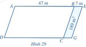 Một mảnh đất hình bình hành ABCD với AB = 47 m (ảnh 1)