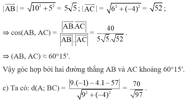 Giải Toán 10 Bài 2 (Chân trời sáng tạo): Đường thẳng trong mặt phẳng tọa độ  (ảnh 1)