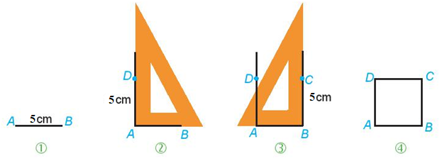 Vẽ hình vuông có cạnh bằng 5 cm (ảnh 1)