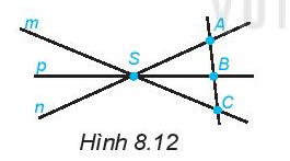 Quan sát Hình 8. 12 và trả lời: Có bao nhiêu bộ ba điểm thẳng hàng (ảnh 1)