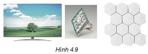 Trong các đồ vật có ở Hình 4.9, đồ vật nào có dạng hình thoi (ảnh 1)