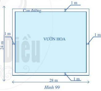 Trên mảnh đất có dạng hình chữ nhật với chiều dài là 28 m (ảnh 1)