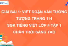 Bài 1: Viết đoạn văn tưởng tượng trang 114 SGK Tiếng Việt 4 tập 1 Chân trời sáng tạo>