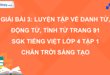 Bài 3: Luyện tập về danh từ, động từ, tính từ trang 91 SGK Tiếng Việt 4 tập 1 Chân trời sáng tạo>