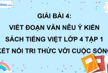 Bài 4: Viết đoạn văn nêu ý kiến trang 21 SGK Tiếng Việt lớp 4 tập 1 Kết nối tri thức với cuộc sống>