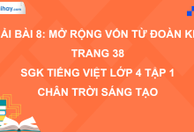 Bài 8: Mở rộng vốn từ Đoàn kết trang 38 SGK Tiếng Việt 4 tập 1 Chân trời sáng tạo>
