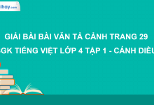 Bài văn tả cảnh trang 29 SGK Tiếng Việt 4 tập 1 Cánh diều>