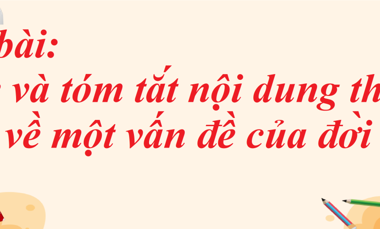 Soạn bài Nghe và tóm tắt nội dung thuyết trình về một vấn đề của đời sống SGK Ngữ văn 8 tập 1 Cánh diều - chi tiết>