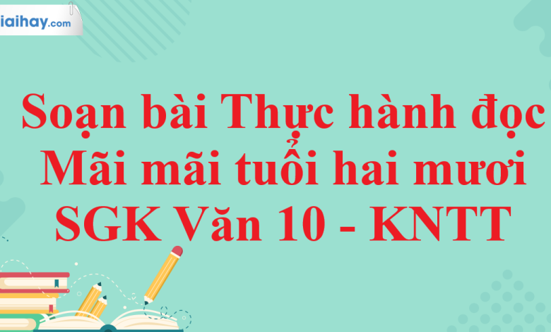 Soạn bài thực hành đọc Mãi mãi tuổi hai mươi SGK Ngữ Văn 10 tập 2 Kết nối tri thức - siêu ngắn>