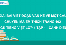 Viết đoạn văn kể về một câu chuyện mà em thích trang 102 SGK Tiếng Việt 4 tập 1 Cánh diều>