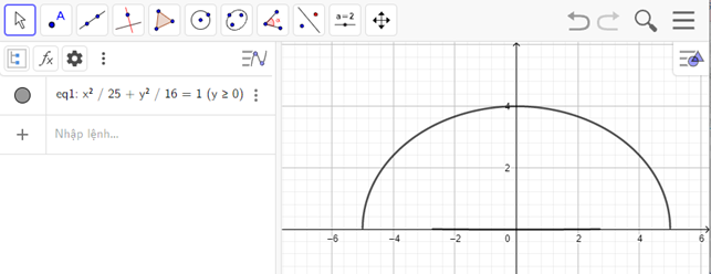 Giải Toán 10 Bài 2 (Chân trời sáng tạo): Vẽ ba đường conic bằng phần mềm Geogebra  (ảnh 1)