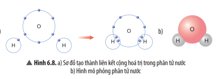 Em hãy mô tả quá trình tạo thành liên kết cộng hóa trị trong phân tử nước