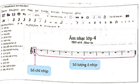 Tin học lớp 5 Bài 2: Bước đầu tạo bản nhạc với phần mềm MuseScore (ảnh 1)