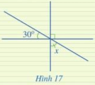 Tìm số đo x trong Hình 17