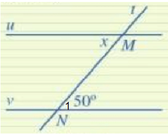 Tìm số đo x trong Hình 43, biết u // v