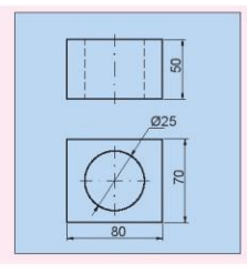 Vẽ lại Hình 8.11 bao gồm cả phần ghi kích thước vào khổ giấy đã chuẩn bị ở trên, theo đúng tiêu chuẩn