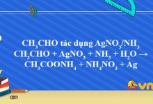 CH3CHO + AgNO3 + NH3 + H2O → CH3COONH4 + NH4NO3 + Ag