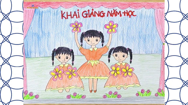 Mẫu tranh vẽ khai giảng