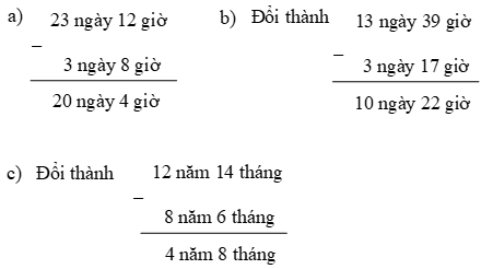 Toán lớp 5 trang 133 Trừ số đo thời gian (ảnh 1)