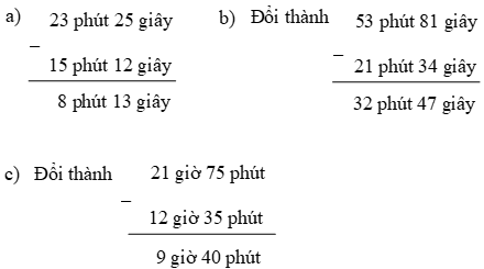 Toán lớp 5 trang 133 Trừ số đo thời gian (ảnh 1)