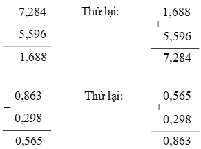 Toán lớp 5 trang 159, 160 Phép trừ (ảnh 1)