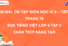 Bài: Ôn tập giữa học kì 2 - Tiết 5 trang 76 SGK Tiếng Việt 4 tập 2 Chân trời sáng tạo>