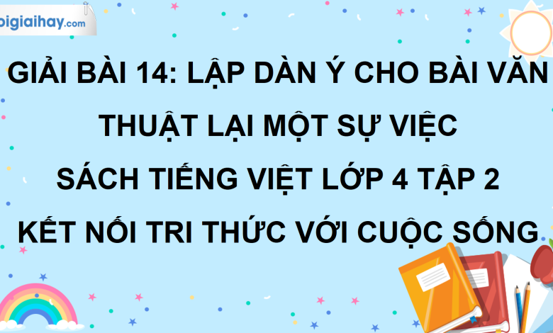 Bài 14: Lập dàn ý cho bài văn thuật lại một sự việc trang 61 SGK Tiếng Việt lớp 4 tập 2 Kết nối tri thức với cuộc sống>